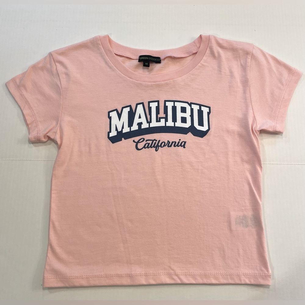 Green Goddess Malibu Cropped t-shirt, size medium (junior size)
